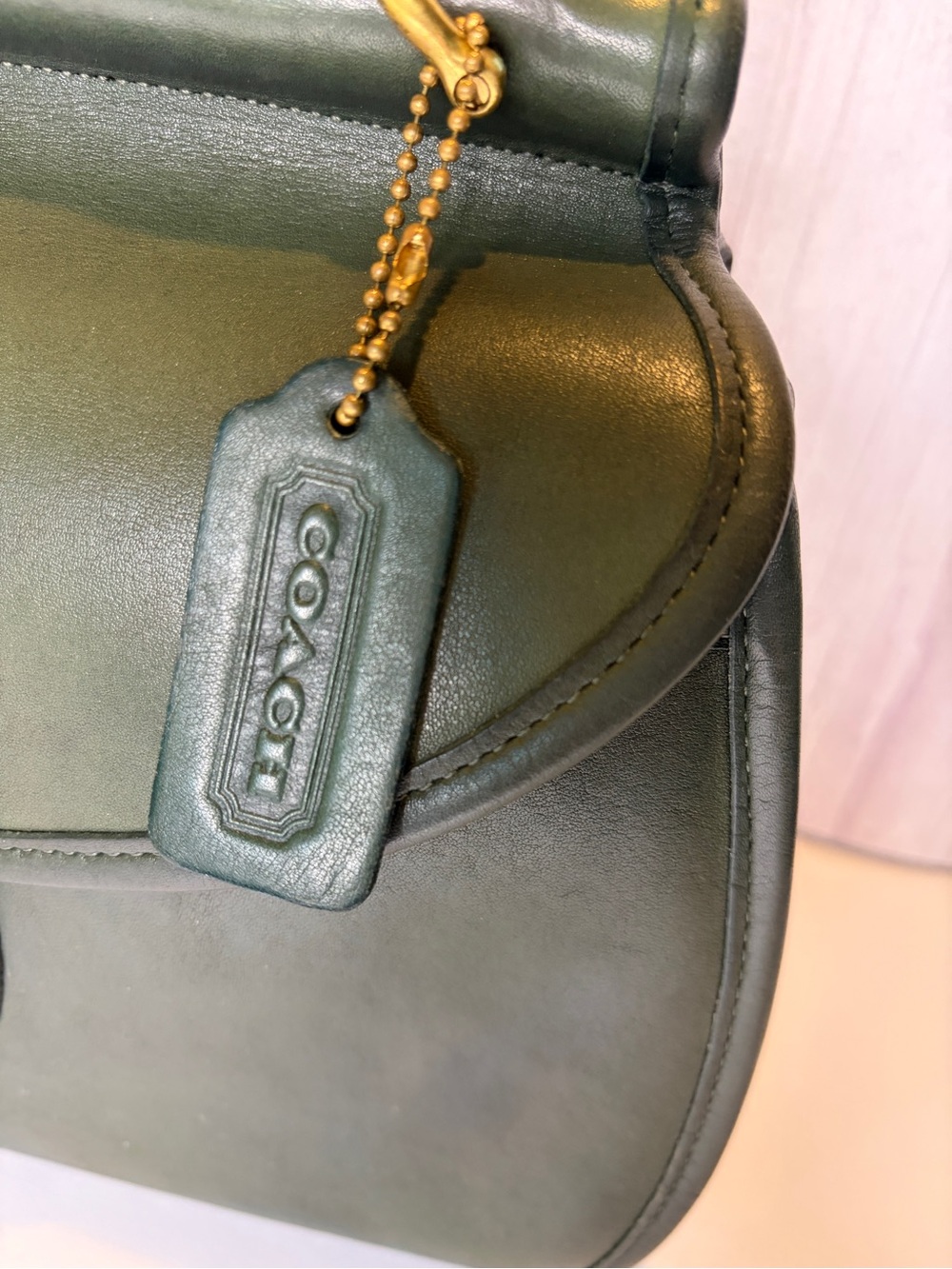 Vintage Coach Logan bag, in green #9907 - Picture 6 of 15